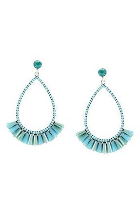 Olivia Welles Gia Beaded Drop Earrings in Silver /Blue at Nordstrom Rack