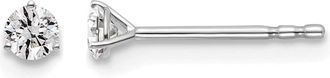 Diamond2Deal 14k White Gold 1/7 ct Round Lab Grown Diamond Stud Earrings VS Clarity, G-H Color