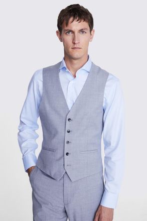 Moss Slim Fit Grey Stretch Waistcoat