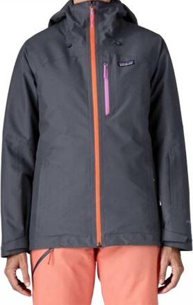 Patagonia Insulated Powder Town Jacket In Smolder Blue With Orange Peel
