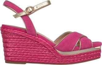 Alma En Pena Double Cross Strap Esparto Sandal - Dames - Sleehakken - Roze - 38 EU - Schoenen
