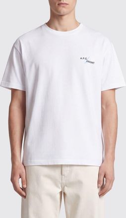 A.P.C. A. P.C. T-shirt in cotone con logo a contrasto e spalle scese
