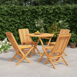 vidaXL Vidaxl - Juego De Comedor Para Jard&iacute;n 5 Piezas Madera Maciza De Teca