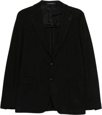 Tagliatore Single-breasted Tweeknoopjes Jas - Heren - Blazers - Zwart - 3XL - Leer - Jassen
