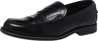 Tod's Tods Black Leather Penny Slip On Loafers