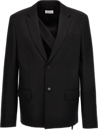 Off-white Black Notched Lapel Blazer