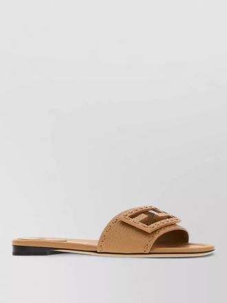 Fendi leather baguette sandals open toe buckle