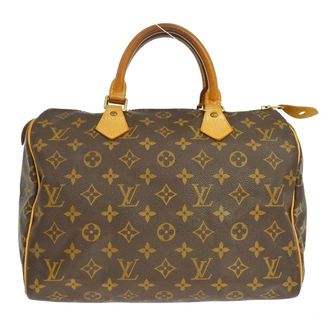 Louis Vuitton Speedy Handbag Monogram Canvas Brown Canvas Handbag (Pre-Owned)