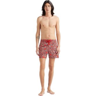 Vilebrequin Mens Oursinades Stretch Swim Trunks in Coquelicot at Nordstrom, Size Xx-Large