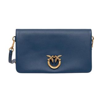 Pinko Pinko - Click Soft Horizontal Mini Vitello - Dames - Tassen - Blauw - Maat: ONE Size Zijde