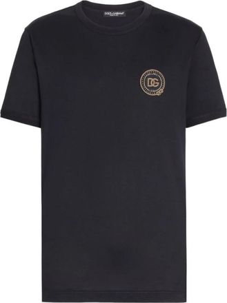 Dolce & Gabbana T-shirts en Poloshirts - Heren - T-shirts - Zwart - M - Nylon - Tops