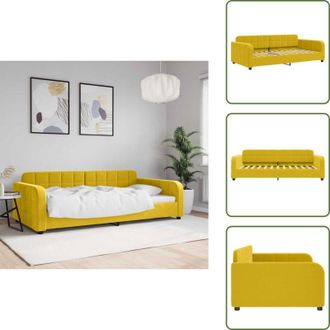 vidaXL Letto giallo - vidaXL Letto da Giorno Giallo 100x200 cm in Velluto - Divano letto 2 in 1