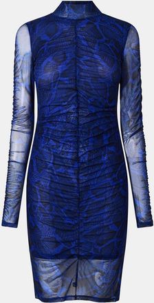 HUGO BOSS Hugo Womens Nikau High Neck Long Sleeve Knee Length Dress in.Open Misc - Multicolour - Size 8 UK
