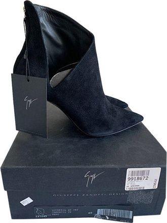 Giuseppe Zanotti Black Suede Lucrezia Ankle Boots Size 40