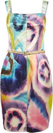 Dolce & Gabbana Abito midi con fantasia tie-dye - Rosa