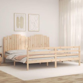 vidaXL Vidaxl - Estructura De Cama Con Cabecero Madera Maciza 200x200 Cm