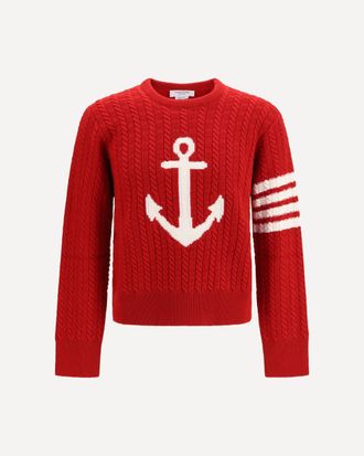 Thom Browne 4-Bar merino wool Sweater with Anchor motif Male 1