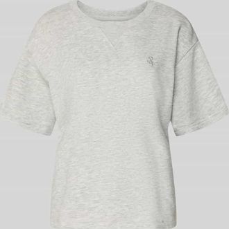 Review Kurz&auml;rmeliges Sweatshirt mit Stickerei in Hellgrau Melange, Gr&ouml;&szlig;e XL