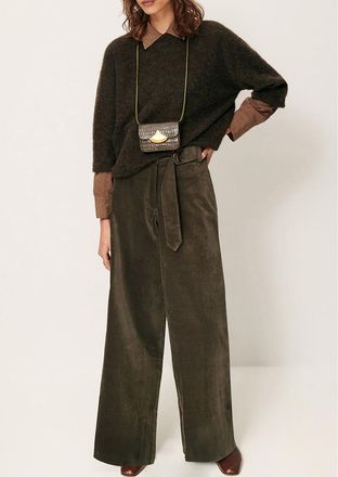 Sessun Losvallende fluwelen broek, DARM