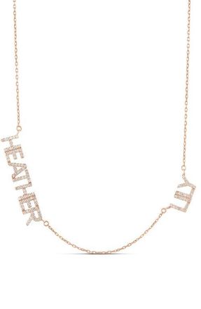 SHYMI Pav&eacute; Multi Name Necklace in Rose at Nordstrom