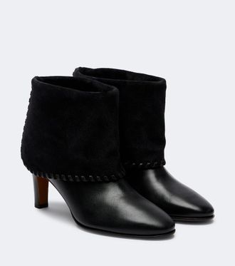 Zimmermann Alchemy suede-trimmed leather ankle boots