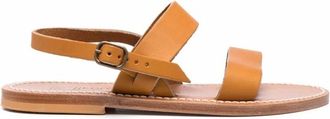 K.Jacques Bruin Leren Sandalen met Dunne Bandjes - Dames - Sandalen - Bruin - 36 EU - Schoenen