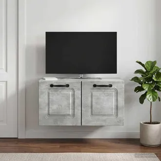 vidaXL Vidaxl Mobile Porta Tv Da Muro Grigio Cemento 59,5 X 31 X 30 Cm