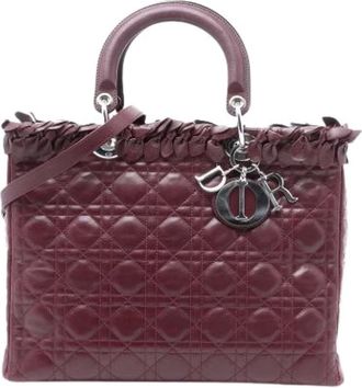 Dior Pre-owned Handbags, female, Red, Size: ONE SIZE Pre-owned Leather Handbag