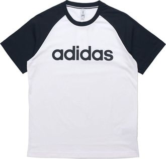 adidas neo M Esntl Rgln T Logo Printing Colorblock Sports Short Sleeve White GJ8945