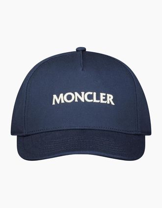 Moncler Mens Moncler Logo Embroidered Cap Navy - Size: ONE size