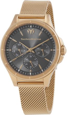 Technomarine MoonSun Date-Day Quartz Charcoal Dial Ladies Watch TM-822052