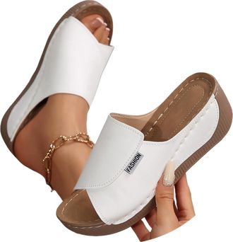 Generic Orthopedic Sandals Women,Orthopedic Sandals for Women Comfortable Arch Support Slides Breathable Summer Solid Color Platform Slip On Walking Shoes Ope