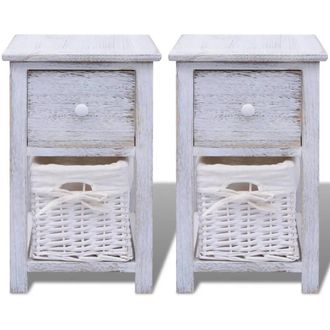 Berkfield Home Compact Bedside Cabinets 2 pcs Wood White