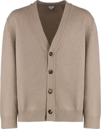 Bottega Veneta Beige Knitted V Neck Sweater