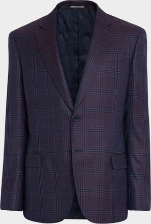 Emporio Armani Mens Prince of Wales Wool G Line Sport Coat