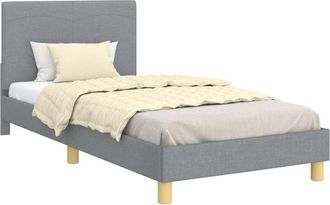 vidaXL Cama Para Ni&ntilde;os Con Cabecero Gris Claro 90 X 200 Cm Tela Vidaxl