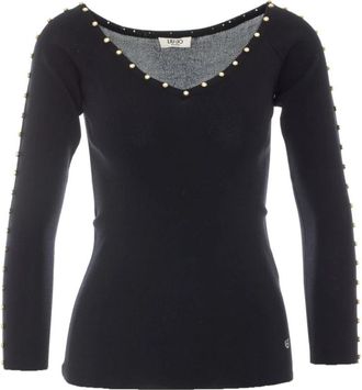 Liu Jo Wf 6228 V-neck Truien - Dames - V-hals truien - Zwart - S - Truien & Vesten