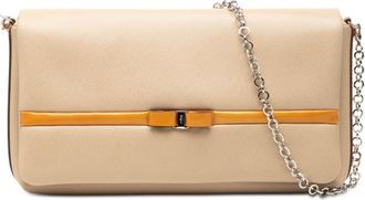 Ferragamo Pre-owned Ferragamo Leather Vara Bow Chain Shoulder Bag Ladies AU-21.0571