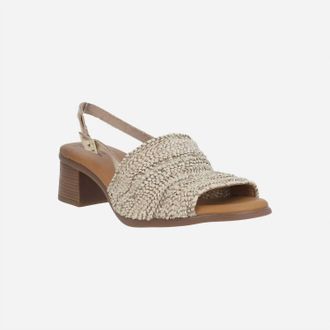 Eric Michael Womens Rafa Low Heel Woven Slingback Sandal In Off White/ Beige