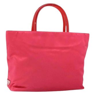 Prada Pre-owned Tote Bags, female, Red, Size: ONE SIZE Pre-owned Satin Hand Bag