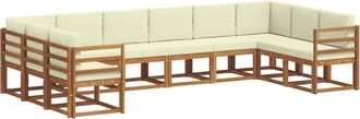 vidaXL Conjunto De Sof&aacute;s De Exterior 10 Uds. Natural Y Crema Vidaxl