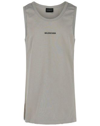 Balenciaga Embroidered Logo Tank Top
