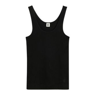 By Malene Birger Sleeveless Tops, female, Black, L, Black Ribbed Tank Top Anisa
