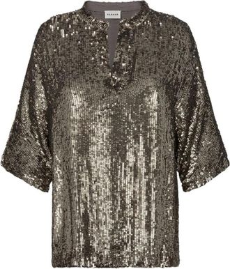 P.A.R.O.S.H. Grijs T-shirt en Poloshirt - Dames - Blouses - Grijs - S - Chiffon - Overhemden