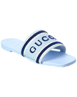 Gucci Wulna Leather & Canvas Sandal