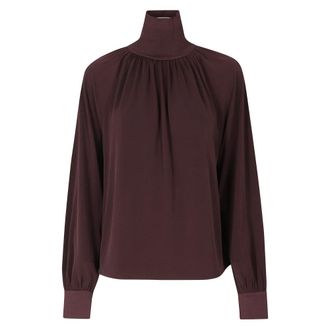 Vince Top de cuello alto fruncido con ribete - Blouses & Shirts - Mujer - P&uacute;rpura - XS