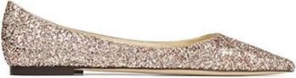 Jimmy Choo London Love Glitter Ballet Flats, Brand Size 36 ( US Size 6 )