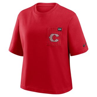 Nike Cincinnati Reds City Connect Pocket Boxy Nike Womens MLB T-Shirt in Red | 11CM62QRED-3GZ