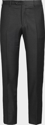 Giorgio Armani Men & apos;s Solid Wool Flat-Front Trousers