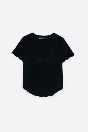 Bimba & Lola Embroidered T-Shirt in Black at Nordstrom, Size X-Small Eu